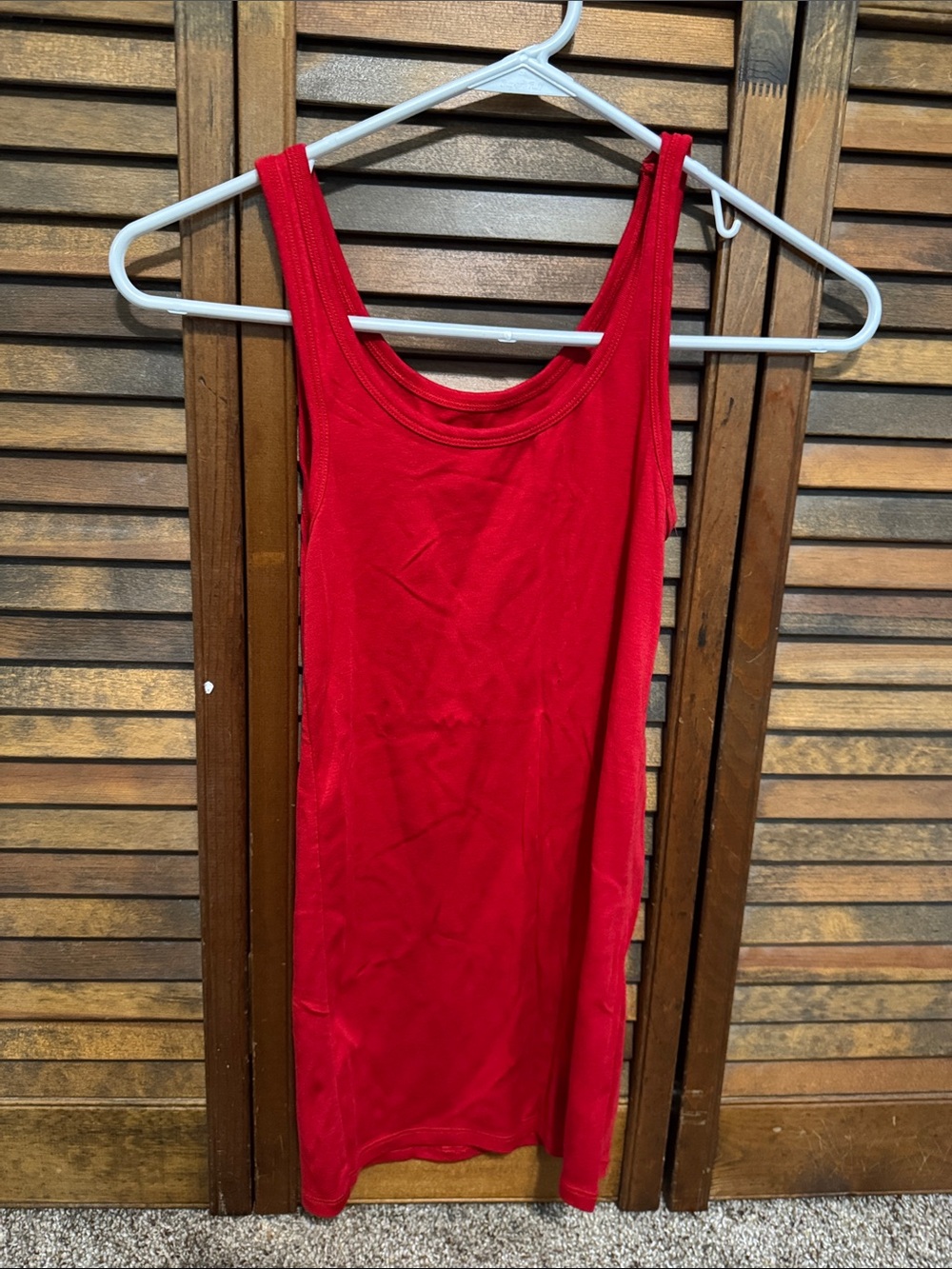 a new day Red Ribbed Tank Top
